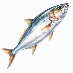 fish Sardine on a white background