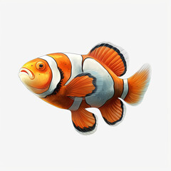 clownfish fish isolated on white background