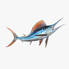 Marlin fish on a white background