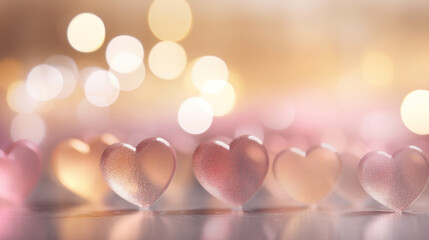 Fototapeta premium Bokeh heart background. Valentine's day concept.