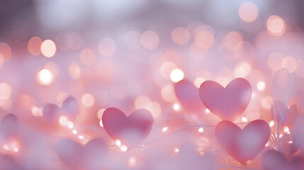 Bokeh heart background. Valentine's day concept. - Powered by Adobe