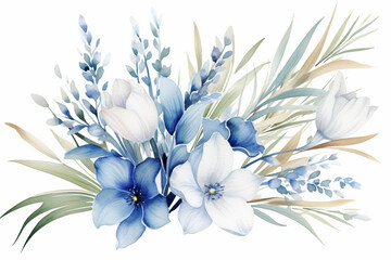 Fototapeta na wymiar bouquet of blue flowers