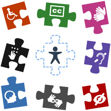 Web Accessibility illustration: puzzle concept
