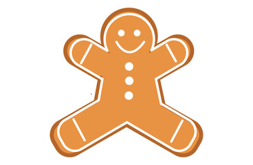 gingerbread man,Christmas holiday vector illustration , sweet gingerbread man character isolated on white background. Happy and emotions. Design for xmas, Christmas,brown