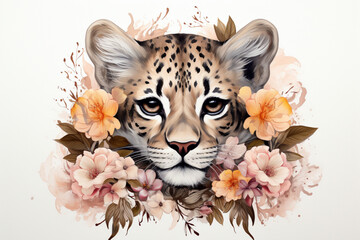 tiger with flower