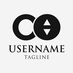 the letter c and a logo is in a minimalist black style and uses a white background