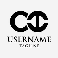 the letter c and i logo is in a minimalist black style and uses a white background