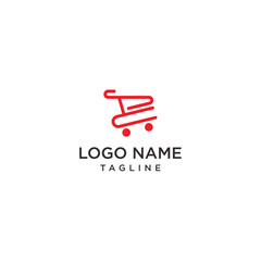 Shopping Cart Logo vector of trolley symbol design letter PC - obrazy, fototapety, plakaty