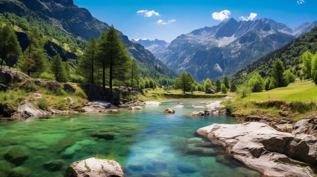 mountain river in the mountains