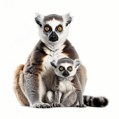 Obraz premium lemur isolated on white background