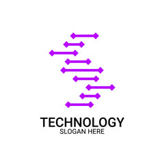 Technology logo template vector art