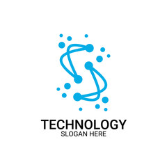 Technology logo template vector art