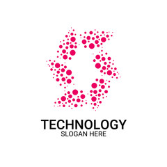 Technology logo template vector art