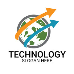 Technology logo template vector art