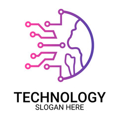 Technology logo template vector art