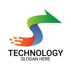 Technology logo template vector art