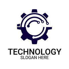 Technology logo template vector art