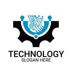 Technology logo template vector art