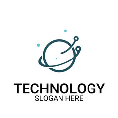 Technology logo template vector art
