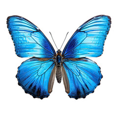 Common Blue Butterfly Isolated on Transparent or White Background, PNG