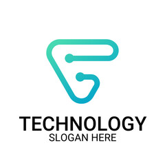 Technology logo template vector art