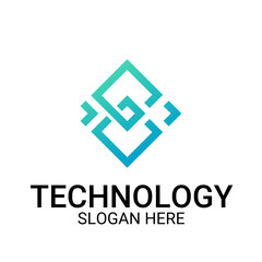 Technology logo template vector art
