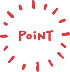 赤色の「POINT」の手書き文字素材