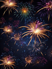 Happy New Year Fireworks Night background
