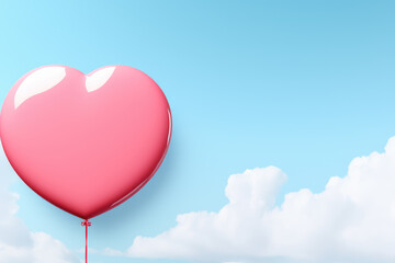 3D render featuring a heart balloon around a blank circle banner. Perfect for celebrations, weddings, and creating emotional greeting cards that capture the joy of love.