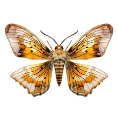Obraz premium Hummingbird Hawk-Moth on Flower Isolated on Transparent or White Background, PNG