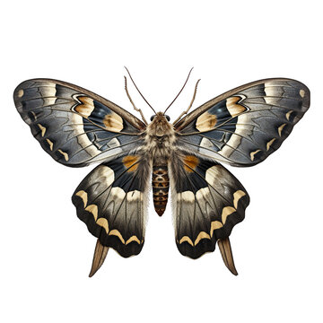 Eyed Hawk-Moth on a White Background Isolated on Transparent or White Background, PNG