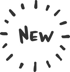 黒い「NEW」の手書き文字のベクター素材