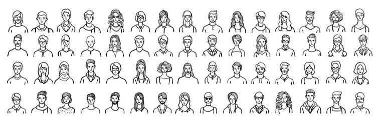 Avatars vector illustration. Set of Different People Icons Isolated. Avatars big set