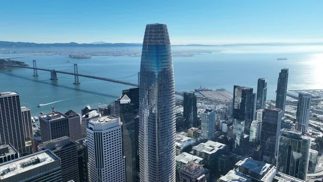 Salesforce Tower At San Francisco California United States. Famous Building San Francisco California. Streets Skyline City Life Stunning. Streets Cityscape City Life Commercial Building Business.