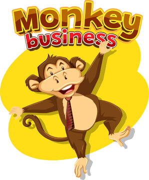 Funny Monkey Business: Cute Cartoon Illustration