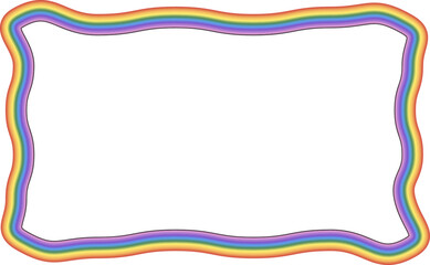 Rainbow frame Rectangle shape vintage frames badges label frames banners spectrum colorful color gradient photo frame borders vector background element decoration creative design ornamental borders is