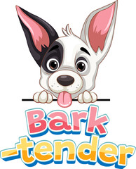 Bark Tender: Funny Pun with Cute Cartoon Dog