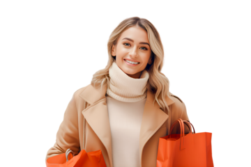 Portrait beauty woman with shopping bags