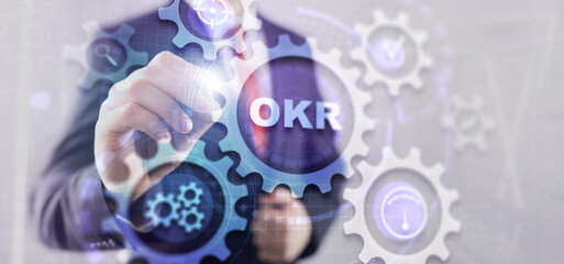 OKR. Objectives, Key and Results. Business target and focus concepts