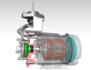 centrifugal pump section 3D illustration