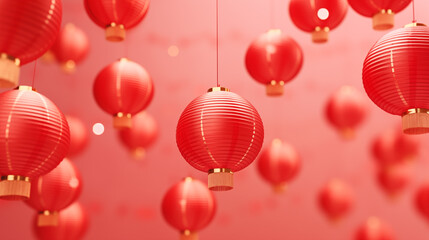Chinese new year red lantern pictures	
