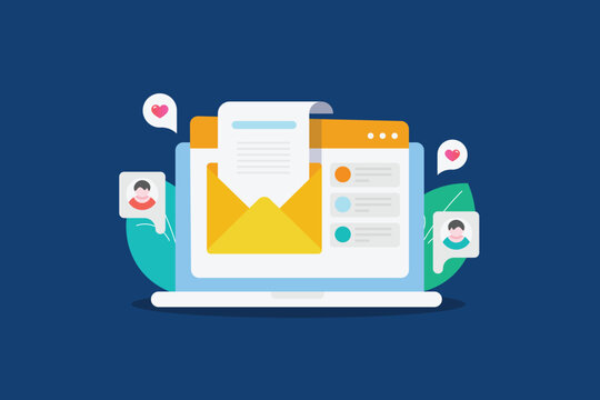 Email newsletter subscription conceptual vector illustration.