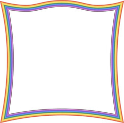 Rainbow frame Square shape vintage frames badges label frames banners spectrum colorful color gradient photo frame borders vector background element decoration creative design ornamental borders isola