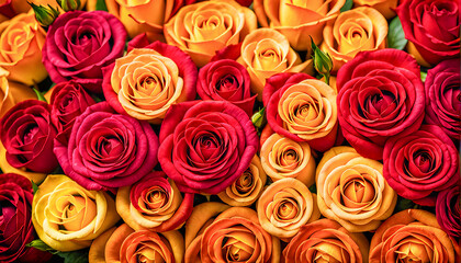 multicolored roses ai generated