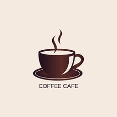 Coffee Cup Logo, Cafe Logo, Abstract Tea Cup Icon Logo