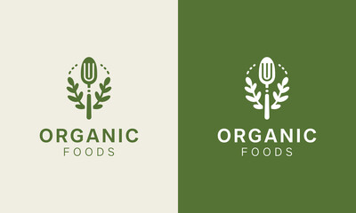 Organic Healthy Foods Monogram Abstract Logo, Healthy Restaurant Logo