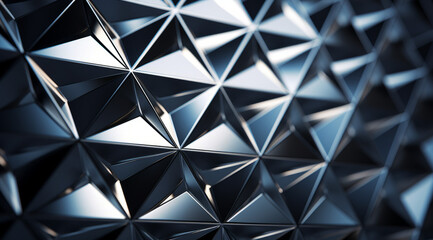 Gleaming silver geometric shapes with soft lighting. Modern abstract widescreen background wallpaper.
