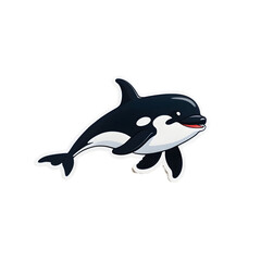 Obraz premium Graceful Orca Whales Illustrated in Vivid Detail - Wildlife-Themed Decorative Sticker for Educational and Aquatic Enthusiasts