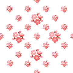 Sakura pattern vector illustration. The flowery atmosphere created by sakura blossoms evoked sense harmony and peace The repeating pattern sakura blooms symbolized everlasting rhythm natures symphony