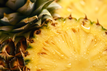 Close up of pineapple fruit slice